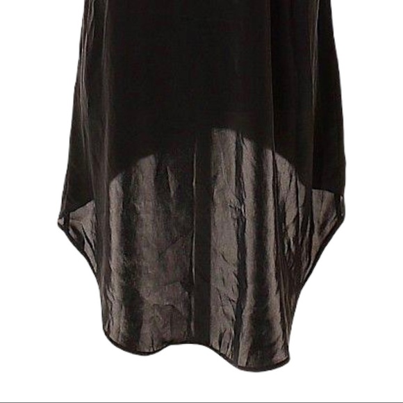 🌺 Vero Moda Jo Tira Satin High Low Black Sleeveless Scoop Neck Slip Dress XS - Picture 6 of 11
